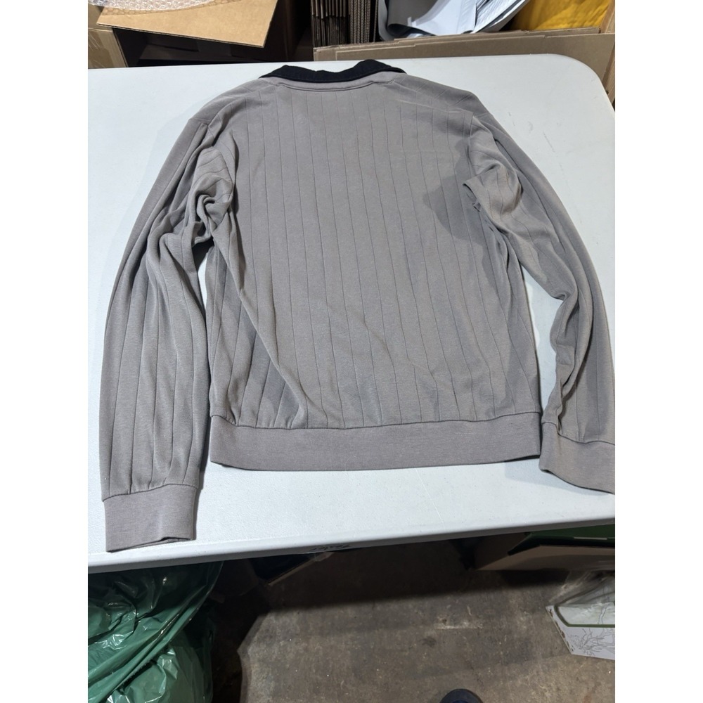 Vintage Haband Polo Shirt Mens Medium Longsleeve Cotton Blend Gray/black - Picture 3 of 6